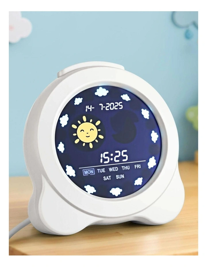 3.8 Digital Day LCD Display Clock Calendar Alarm in White image 2
