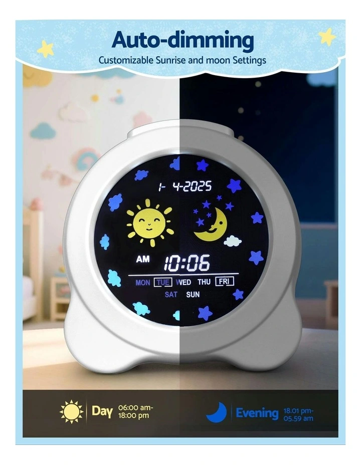 3.8 Digital Day LCD Display Clock Calendar Alarm in White image 5