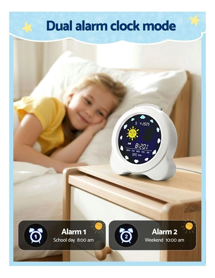 3.8 Digital Day LCD Display Clock Calendar Alarm in White image 6