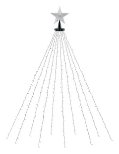 Christmas Waterfall String 300 LED Star Topper Light 2.5M