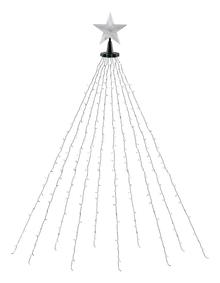 Christmas Waterfall String 300 LED Star Topper Light 2.5M image 1