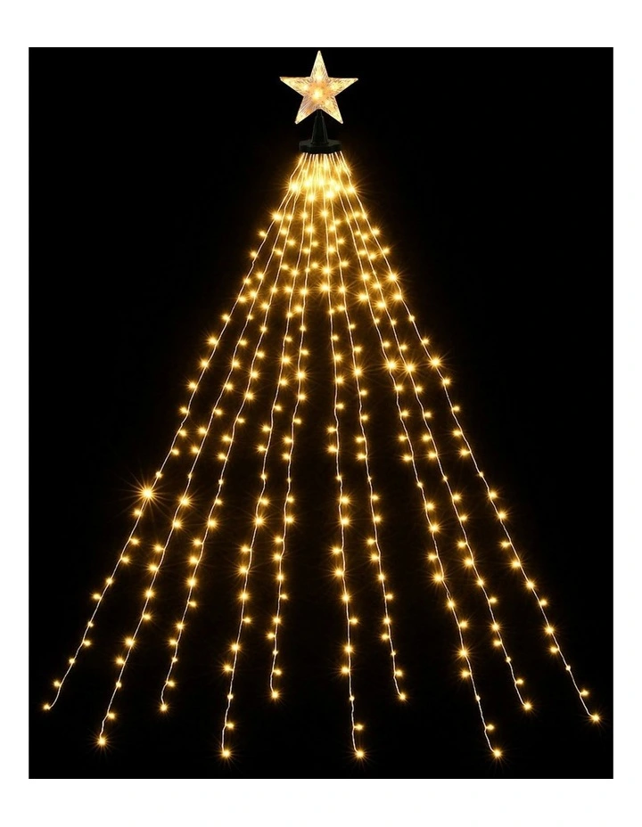 Christmas Waterfall String 300 LED Star Topper Light 2.5M image 2