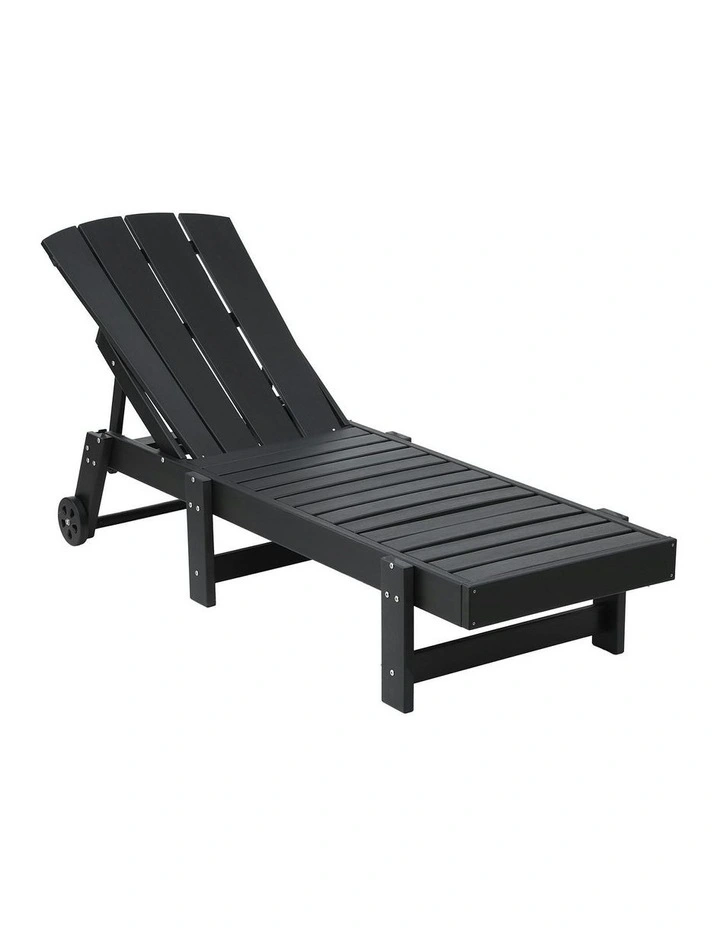HDPE Sun Beach Chair Lounge in Black image 2