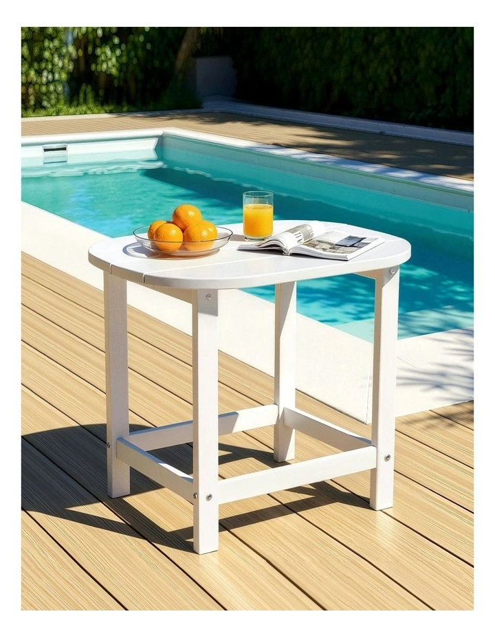 HDPE Outdoor Coffee Side Table in White image 3