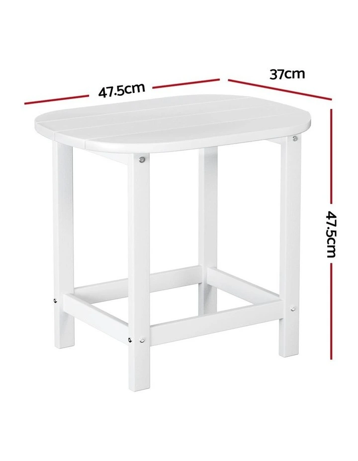 HDPE Outdoor Coffee Side Table in White image 4