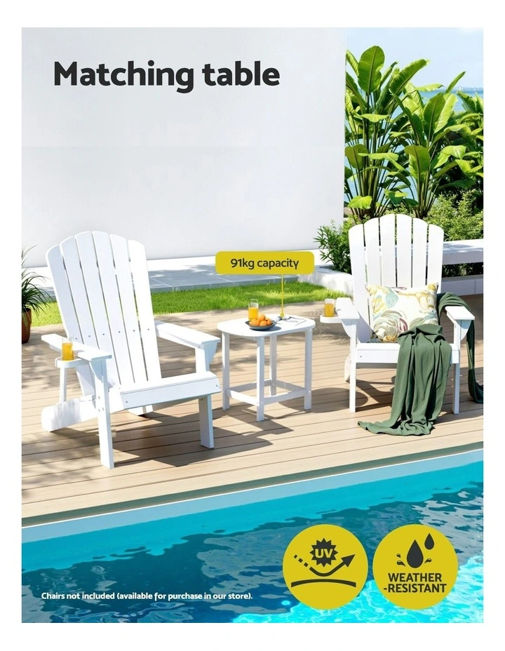 HDPE Outdoor Coffee Side Table in White image 5