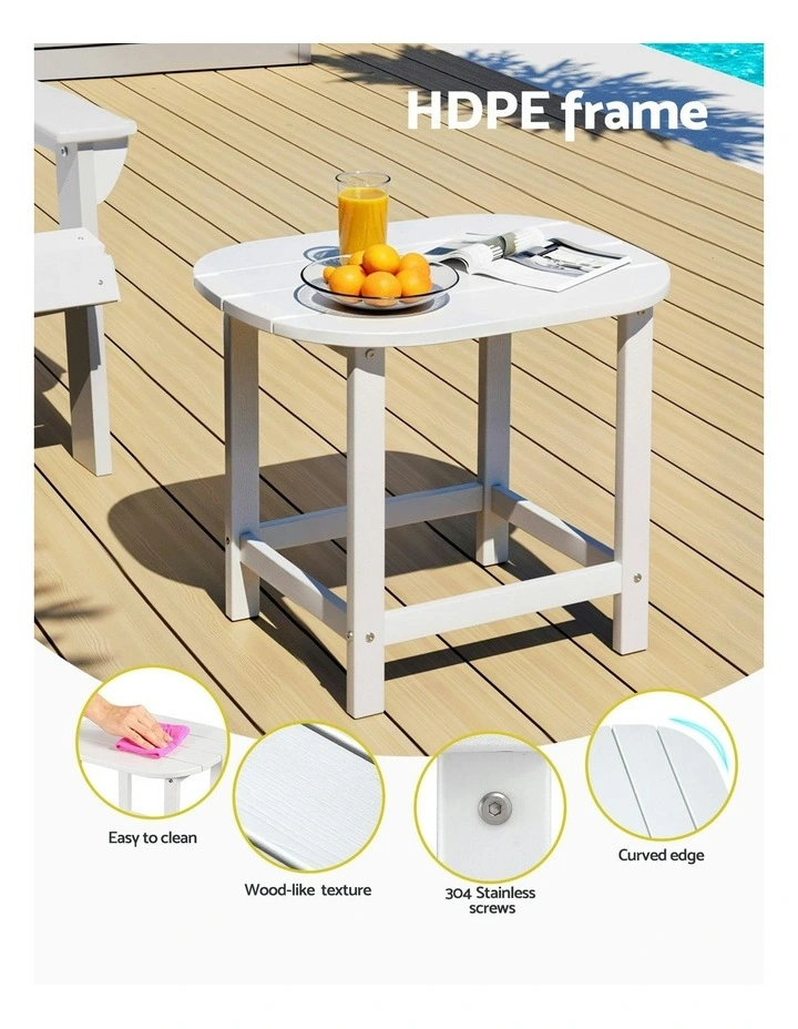 HDPE Outdoor Coffee Side Table in White image 6
