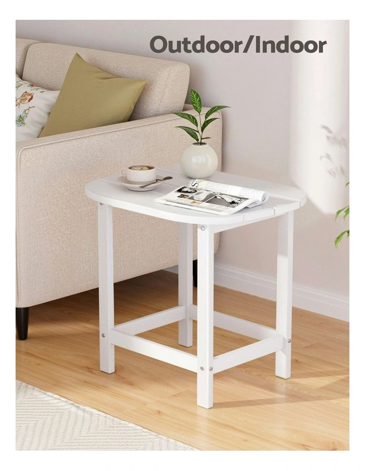 HDPE Outdoor Coffee Side Table in White image 7