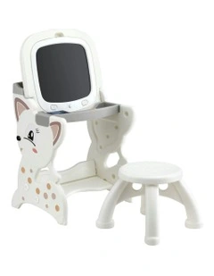 Easel Desk Stool With LCD Writing Tablet Set 2 in 1