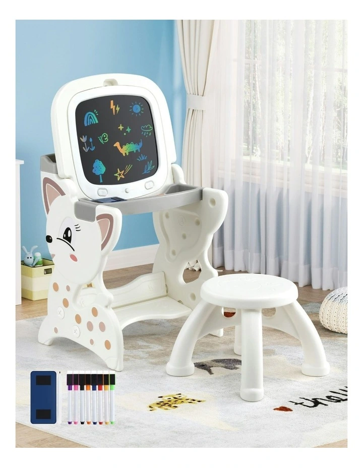 Easel Desk Stool With LCD Writing Tablet Set 2 in 1 image 3