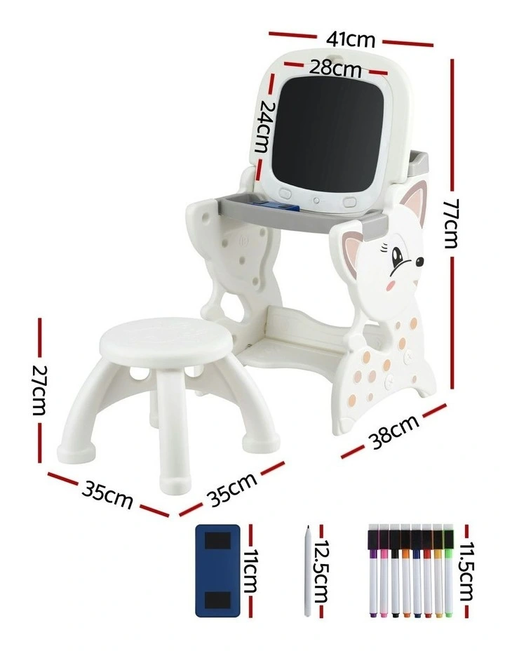 Easel Desk Stool With LCD Writing Tablet Set 2 in 1 image 4