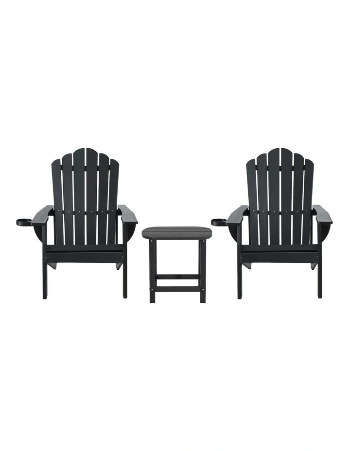 Outdoor Table and Chairs in Black image 2
