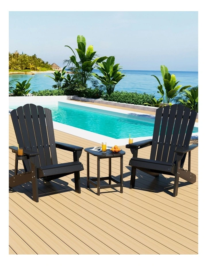 Outdoor Table and Chairs in Black image 3