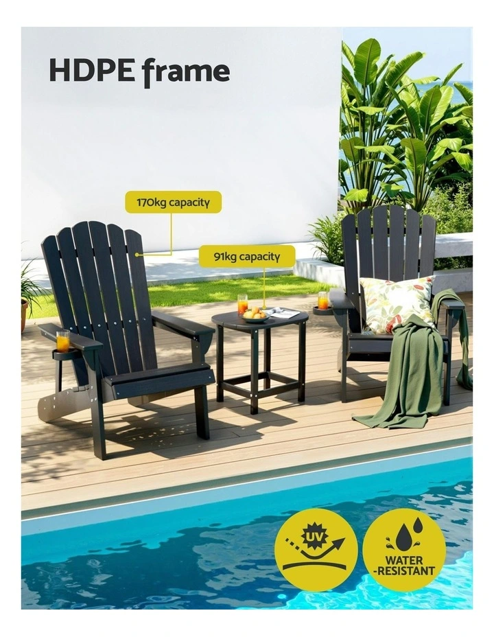Outdoor Table and Chairs in Black image 5