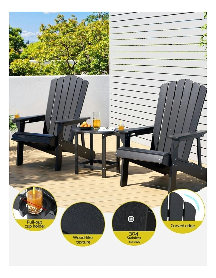 Outdoor Table and Chairs in Black image 6