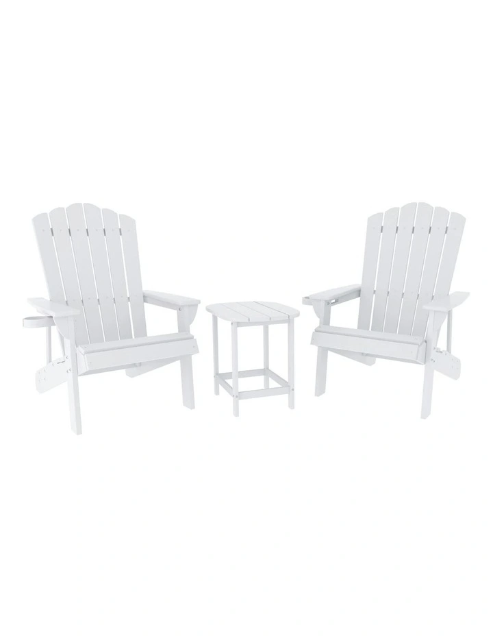 Outdoor Table and Chairs in White image 1