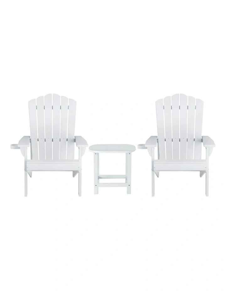 Outdoor Table and Chairs in White image 2