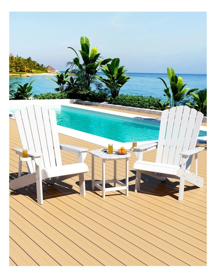 Outdoor Table and Chairs in White image 3