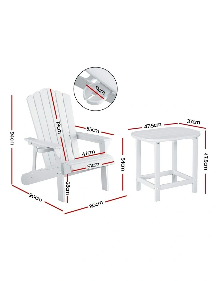 Outdoor Table and Chairs in White image 4