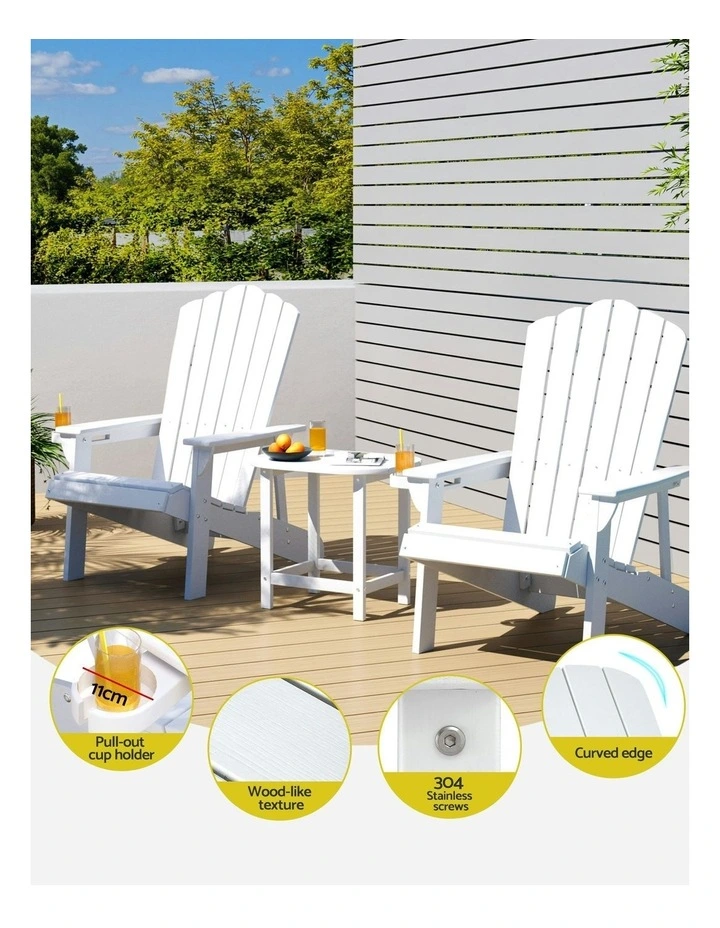 Outdoor Table and Chairs in White image 6