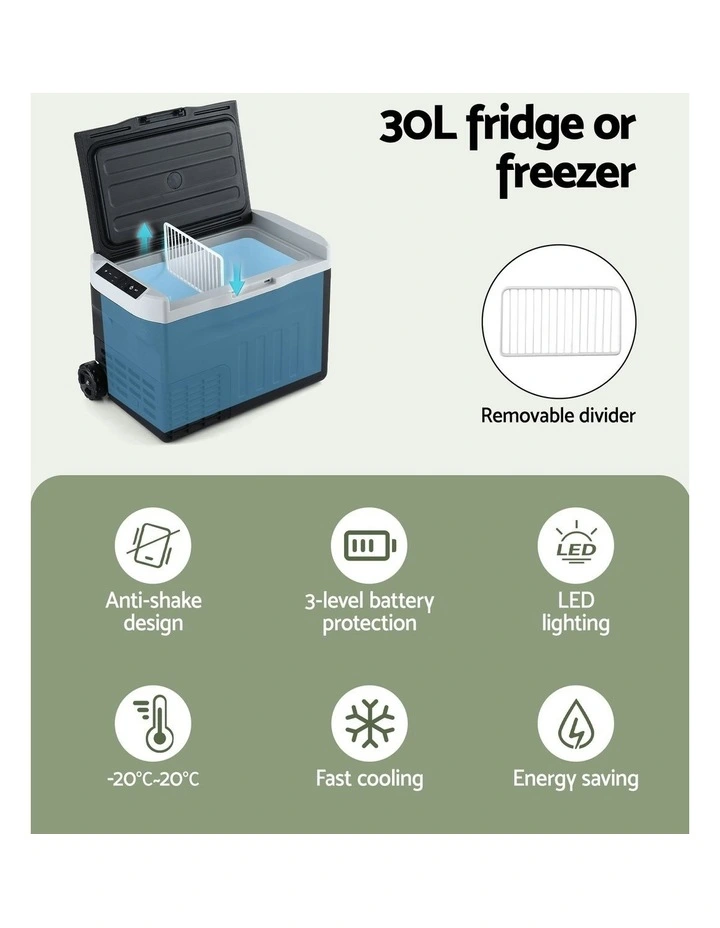 Portable 30L Bar Fridges Camping Freezer 12V/24V/240V image 5