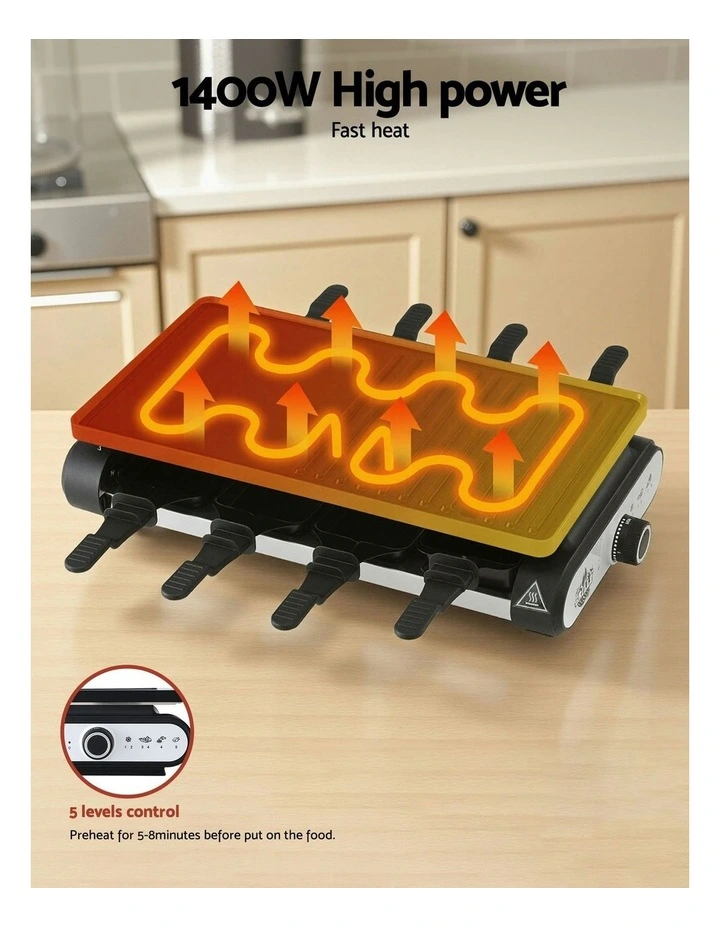 1400W Electric BBQ Grill With 7 Cooking Pans image 6