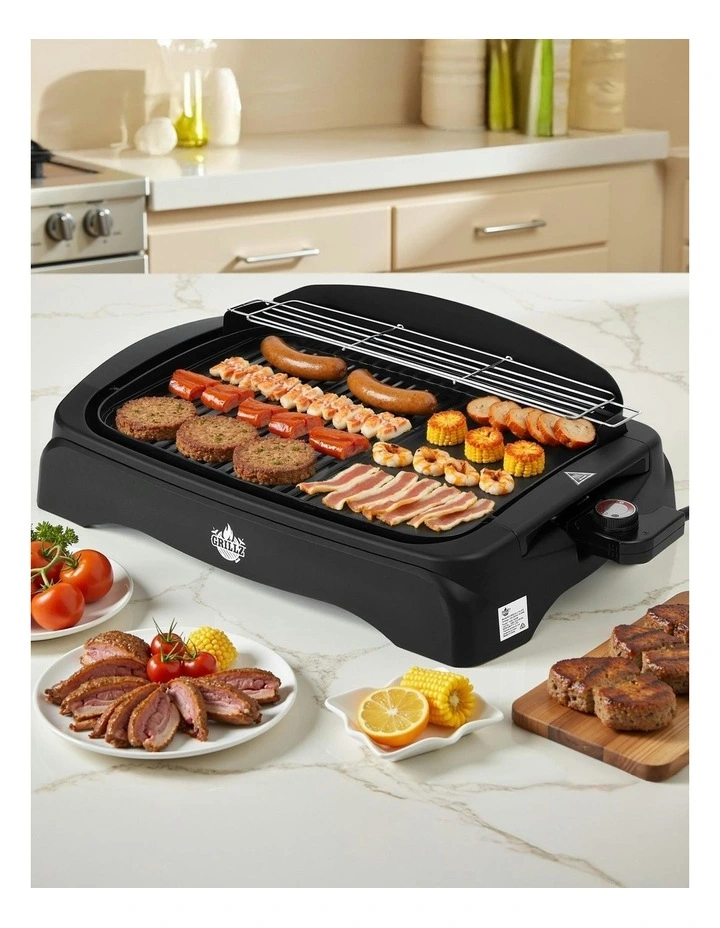 1950W Electric BBQ Grill Non-stick Plate in Black image 3