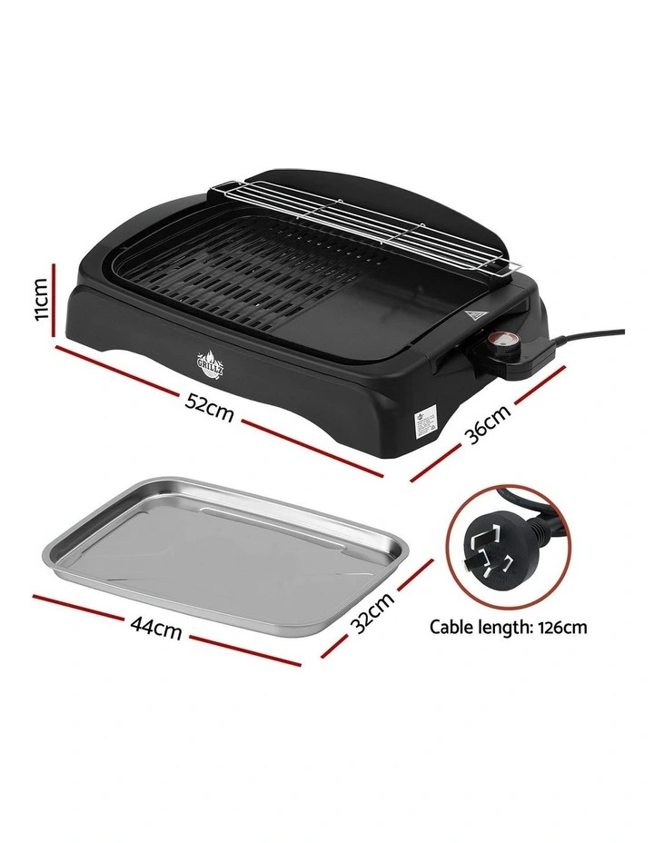 1950W Electric BBQ Grill Non-stick Plate in Black image 4