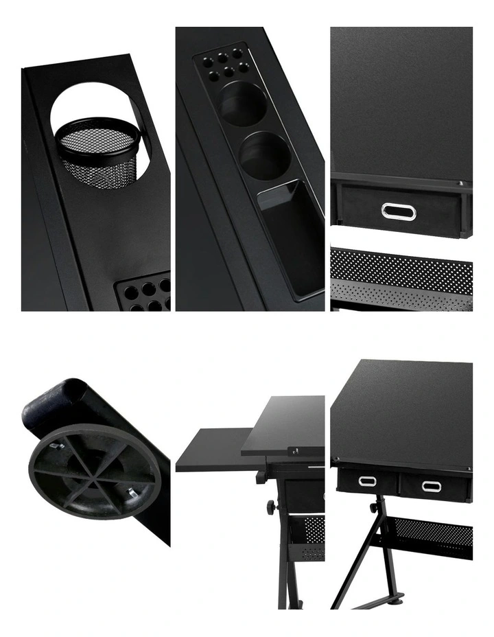 Drawing Desk Stool Set in Black image 7