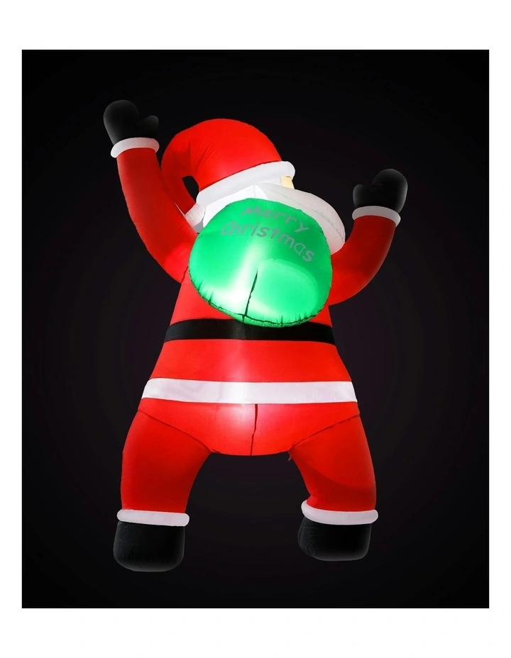 Christmas Inflatable Santa Climbing LED Illuminated Decorations 1.9m image 2