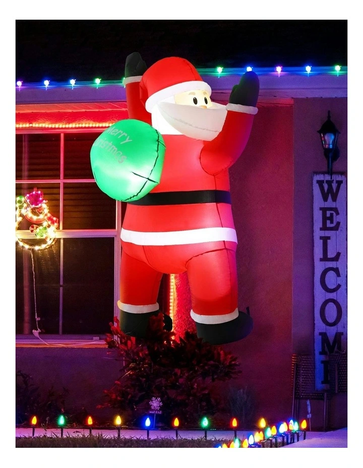 Christmas Inflatable Santa Climbing LED Illuminated Decorations 1.9m image 3