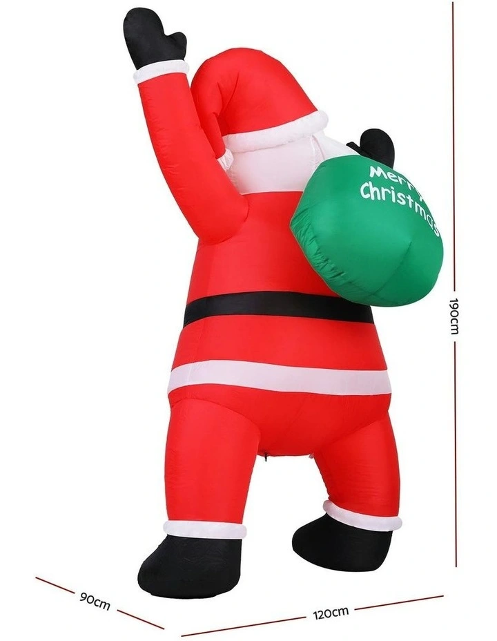 Christmas Inflatable Santa Climbing LED Illuminated Decorations 1.9m image 4