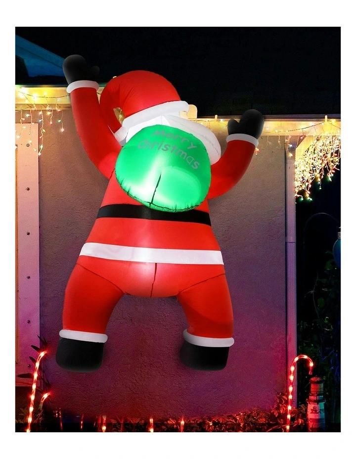 Christmas Inflatable Santa Climbing LED Illuminated Decorations 1.9m image 5