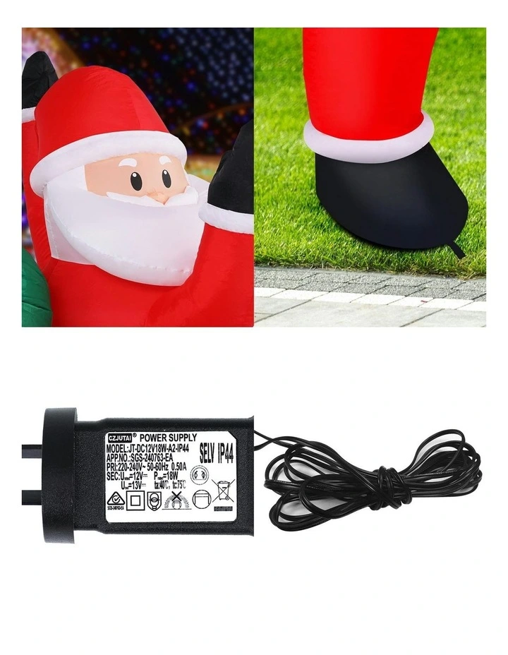 Christmas Inflatable Santa Climbing LED Illuminated Decorations 1.9m image 7