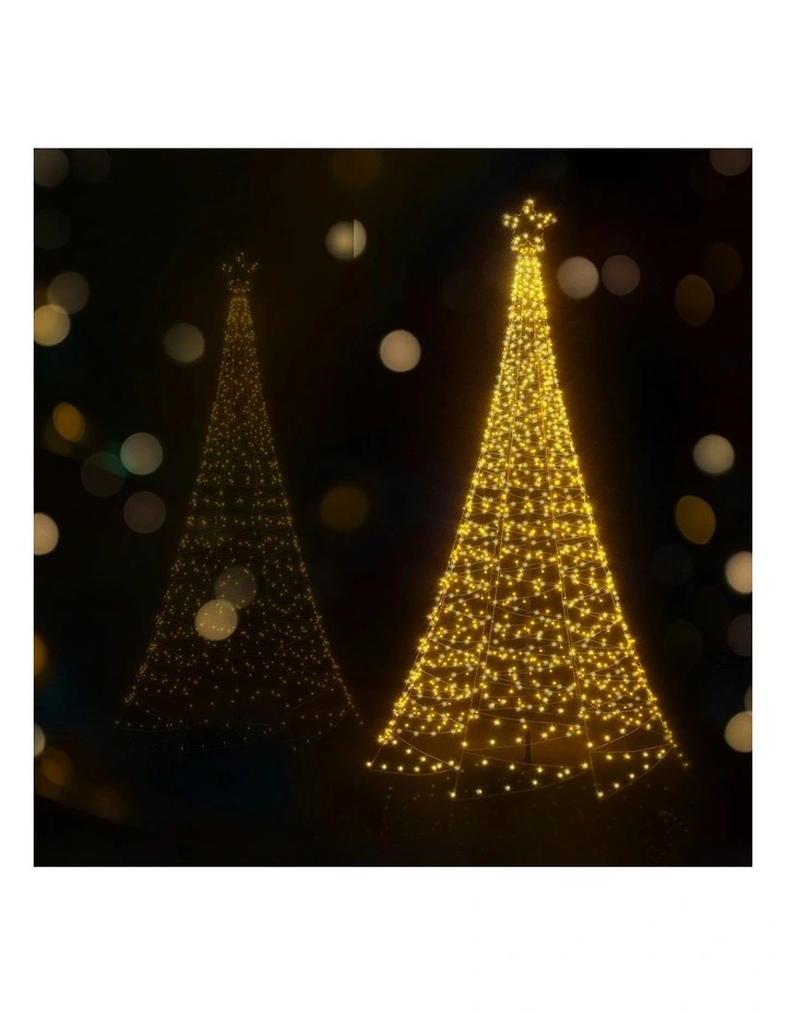 Solar Christmas Tree 2.1m 320 LED Net Lights Xmas Trees Decoration in Gold image 3