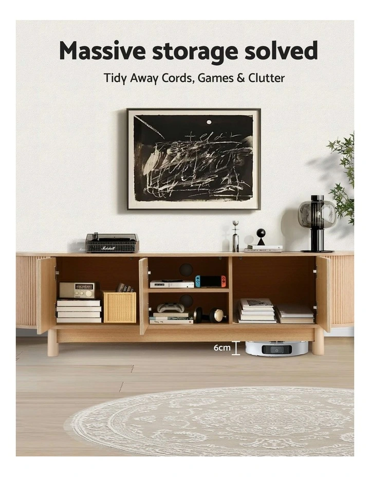 Entertainment Unit Storage Cabinet 160cm in Brown image 5