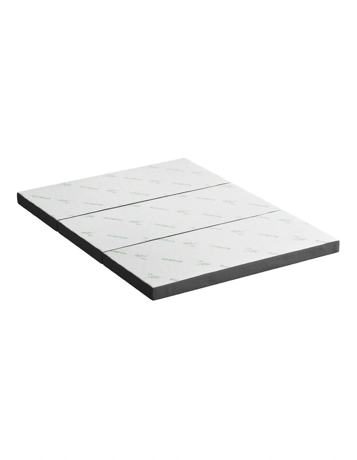 Bamboo Folding Foam Queen Mattress in White image 1