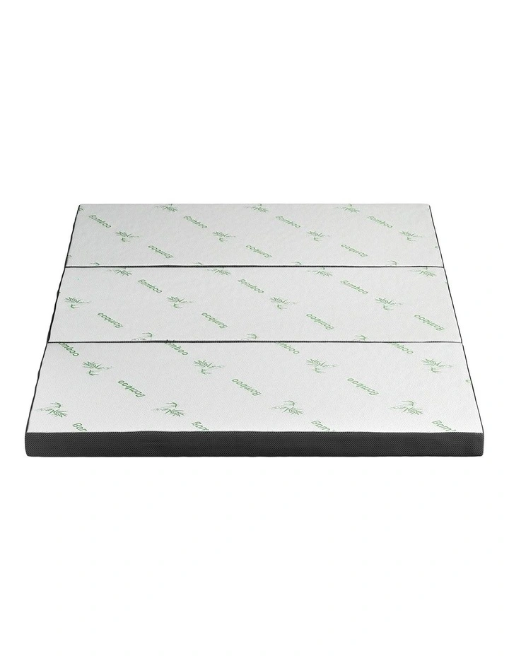 Bamboo Folding Foam Queen Mattress in White image 2