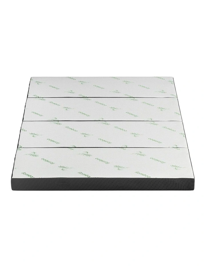 Bamboo Folding Foam Double Mattress in White image 2
