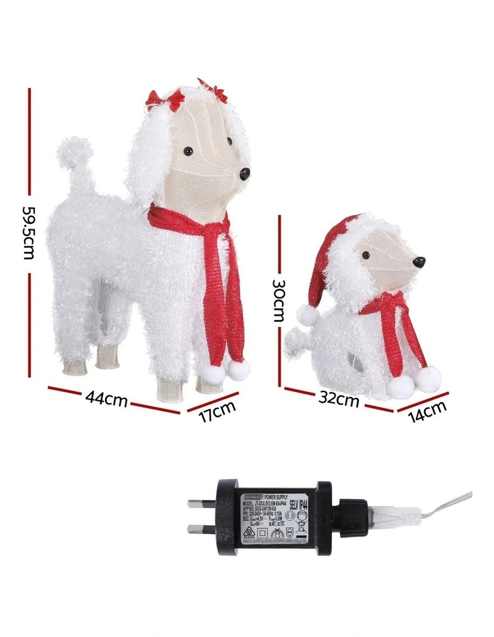Christmas Lights 60 Led Fairy Light Dog Decorations Set 2Pieces in Multi image 3