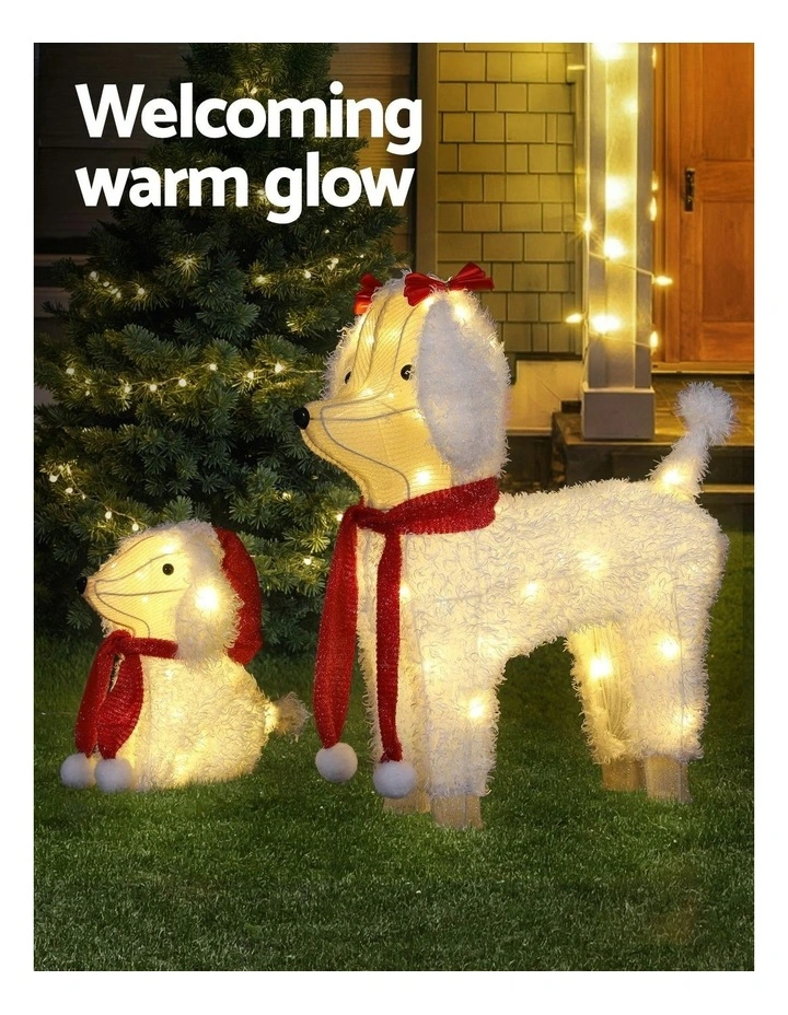 Christmas Lights 60 Led Fairy Light Dog Decorations Set 2Pieces in Multi image 5