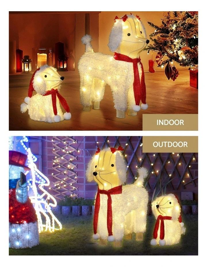 Christmas Lights 60 Led Fairy Light Dog Decorations Set 2Pieces in Multi image 6