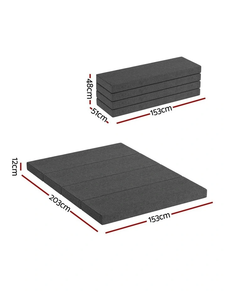 Foldable Foam Portable Mattresses in Black image 4