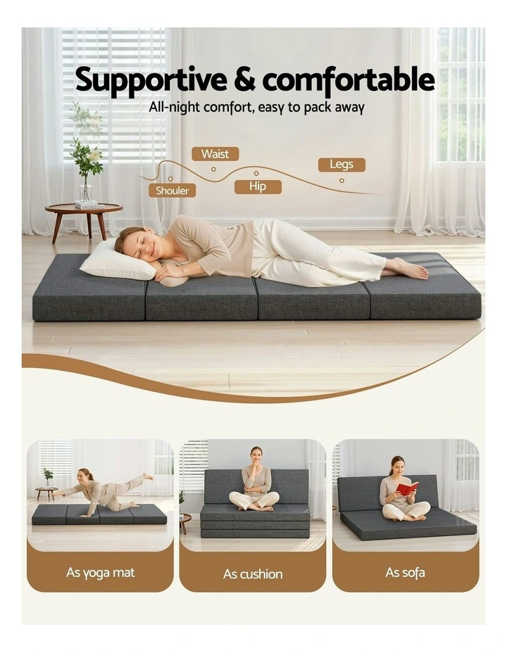 Foldable Foam Portable Mattresses in Black image 5