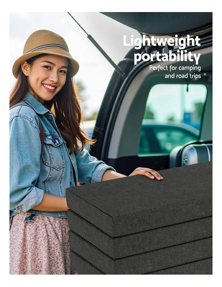 Foldable Foam Portable Mattresses in Black image 7
