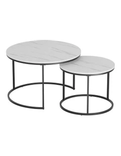 Nesting Coffee Table Set of 2 in Multi