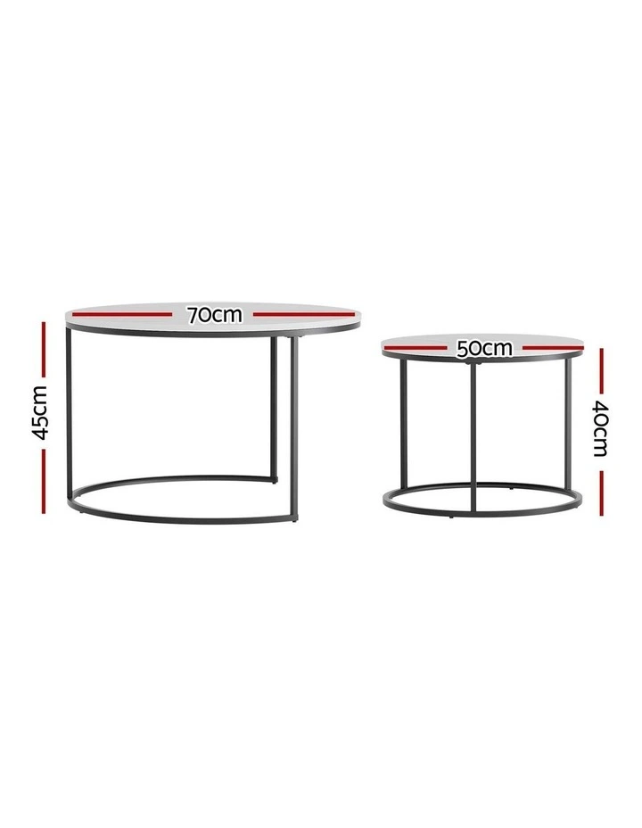 Nesting Coffee Table Set of 2 in Multi image 4