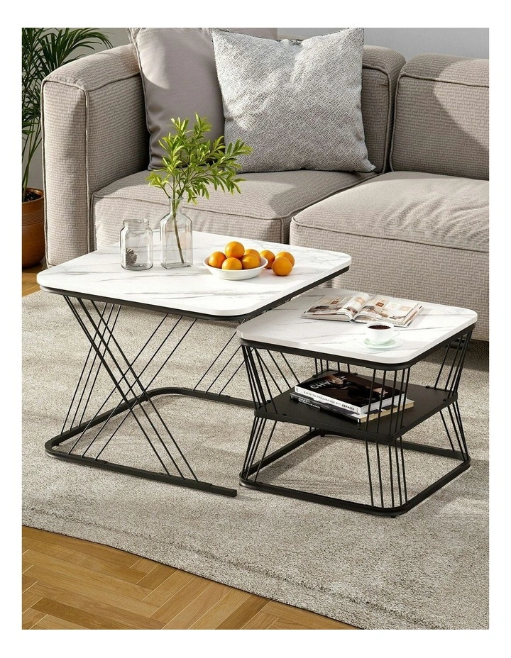 Nesting Coffee Table Set of 2 in Multi image 3