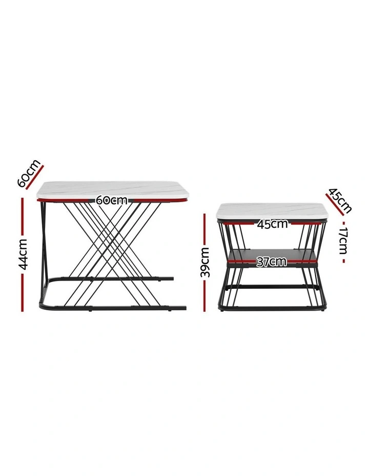 Nesting Coffee Table Set of 2 in Multi image 4