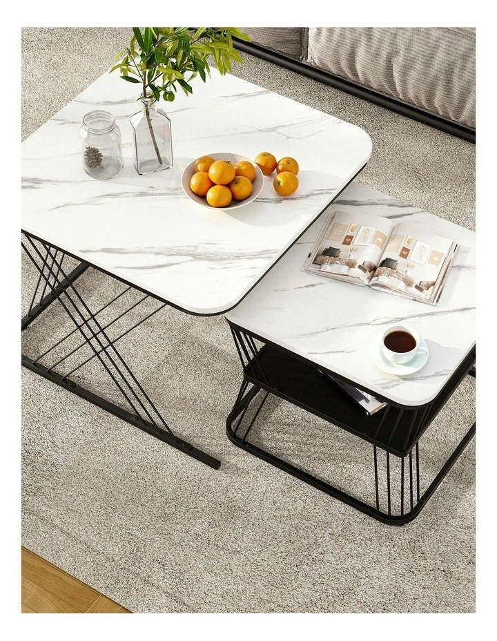 Nesting Coffee Table Set of 2 in Multi image 5